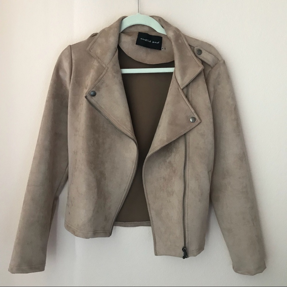 Tan suede Moto jacket - worn 1x